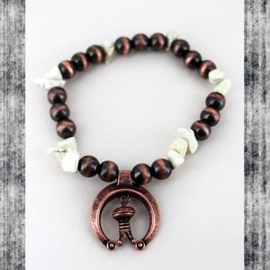 Free Spirit Boho Hippie People naja Squash Blossom beaded bracelet